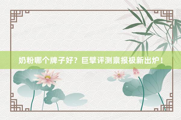 奶粉哪个牌子好？巨擘评测禀报极新出炉！