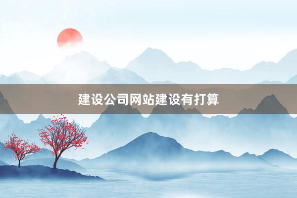 建设公司网站建设有打算